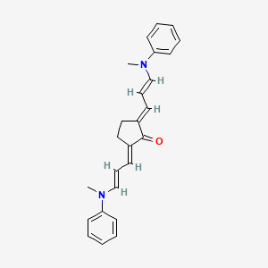 molecular formula C25H26N2O B3828755 2,5-bis{3-[methyl(phenyl)amino]-2-propen-1-ylidene}cyclopentanone 