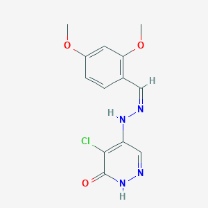 molecular formula C13H13ClN4O3 B382878 2,4-Dimethoxybenzaldehyde (5-chloro-6-oxo-1,6-dihydro-4-pyridazinyl)hydrazone CAS No. 329227-28-3