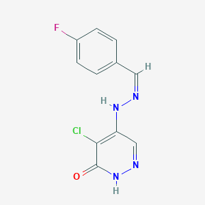 molecular formula C11H8ClFN4O B382879 4-Fluorobenzaldehyde (5-chloro-6-oxo-1,6-dihydro-4-pyridazinyl)hydrazone CAS No. 329227-26-1
