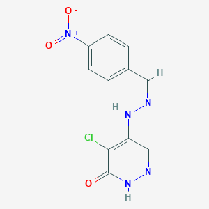 molecular formula C11H8ClN5O3 B382880 4-Nitrobenzaldehyde (5-chloro-6-oxo-1,6-dihydro-4-pyridazinyl)hydrazone CAS No. 329227-27-2