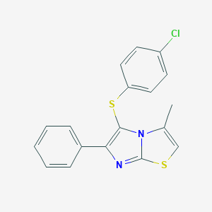 molecular formula C18H13ClN2S2 B382882 5-[(4-Chlorophenyl)sulfanyl]-3-methyl-6-phenylimidazo[2,1-b][1,3]thiazole CAS No. 371132-78-4