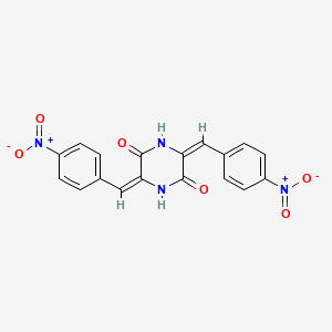 molecular formula C18H12N4O6 B3828824 3,6-bis(4-nitrobenzylidene)-2,5-piperazinedione 