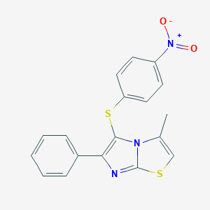 molecular formula C18H13N3O2S2 B382884 5-({4-Nitrophenyl}sulfanyl)-3-methyl-6-phenylimidazo[2,1-b][1,3]thiazole CAS No. 371232-20-1