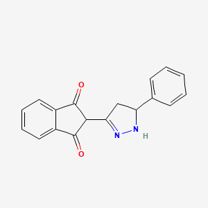 molecular formula C18H14N2O2 B3828841 2-(5-phenyl-4,5-dihydro-1H-pyrazol-3-yl)-1H-indene-1,3(2H)-dione 