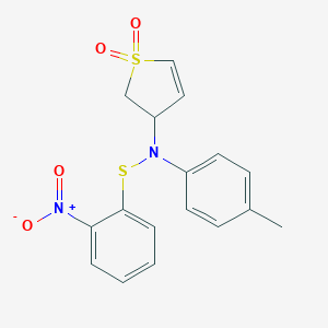 molecular formula C17H16N2O4S2 B382886 3-{4-Methyl[(2-nitrophenyl)sulfanyl]anilino}-2,3-dihydrothiophene 1,1-dioxide CAS No. 371232-59-6