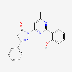 2-[2-(2-hydroxyphenyl)-6-methyl-4-pyrimidinyl]-5-phenyl-2,4-dihydro-3H-pyrazol-3-one