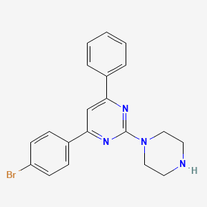 molecular formula C20H19BrN4 B3828886 4-(4-bromophenyl)-6-phenyl-2-(1-piperazinyl)pyrimidine 