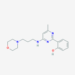 molecular formula C18H24N4O2 B3828887 2-(4-methyl-6-{[3-(4-morpholinyl)propyl]amino}-2-pyrimidinyl)phenol 