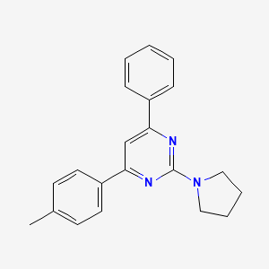 4-(4-methylphenyl)-6-phenyl-2-(1-pyrrolidinyl)pyrimidine