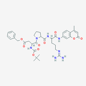 molecular formula C37H48ClN7O9 B038289 4-[2-[[5-(二氨基亚甲基氨基)-1-[(4-甲基-2-氧代色满-7-基)氨基]-1-氧代戊烷-2-基]氨基甲酰基]吡咯烷-1-基]-3-[(2-甲基丙烷-2-基)氧基羰基氨基]-4-氧代丁酸苄酯 CAS No. 113866-00-5