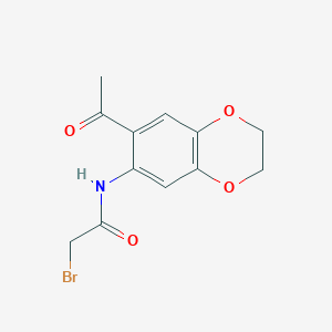 molecular formula C12H12BrNO4 B3828931 N-(7-acetyl-2,3-dihydro-1,4-benzodioxin-6-yl)-2-bromoacetamide 