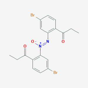 molecular formula C18H16Br2N2O3 B3828933 1-{4-bromo-2-[(5-bromo-2-propionylphenyl)-NNO-azoxy]phenyl}-1-propanone 