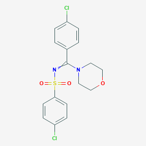 molecular formula C17H16Cl2N2O3S B382896 4-chloro-N-[(4-chlorophenyl)-morpholin-4-ylmethylidene]benzenesulfonamide 