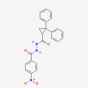 molecular formula C23H19N3O4 B3828977 N'-[(2,2-diphenylcyclopropyl)carbonyl]-4-nitrobenzohydrazide 