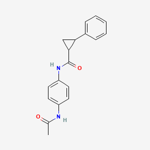 molecular formula C18H18N2O2 B3828988 N-[4-(acetylamino)phenyl]-2-phenylcyclopropanecarboxamide 