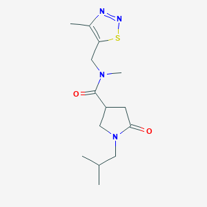molecular formula C14H22N4O2S B3828997 1-isobutyl-N-methyl-N-[(4-methyl-1,2,3-thiadiazol-5-yl)methyl]-5-oxopyrrolidine-3-carboxamide 