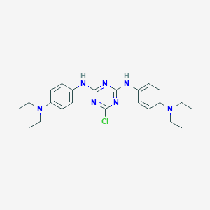 molecular formula C23H30ClN7 B382900 6-chloro-N,N'-bis[4-(diethylamino)phenyl]-1,3,5-triazine-2,4-diamine 