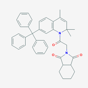 2-(2-oxo-2-(2,2,4-trimethyl-7-tritylquinolin-1(2H)-yl)ethyl)hexahydro-1H-isoindole-1,3(2H)-dione