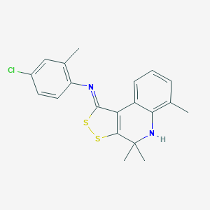 molecular formula C20H19ClN2S2 B382907 4-chloro-2-methyl-N-[(1Z)-4,4,6-trimethyl-4,5-dihydro-1H-[1,2]dithiolo[3,4-c]quinolin-1-ylidene]aniline 