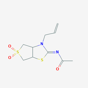 molecular formula C10H14N2O3S2 B3829079 N-(3-allyl-5,5-dioxidotetrahydrothieno[3,4-d][1,3]thiazol-2(3H)-ylidene)acetamide 