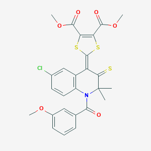dimethyl 2-[6-chloro-1-(3-methoxybenzoyl)-2,2-dimethyl-3-thioxo-2,3-dihydroquinolin-4(1H)-ylidene]-1,3-dithiole-4,5-dicarboxylate