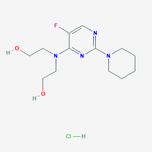 molecular formula C13H22ClFN4O2 B3829101 2,2'-{[5-fluoro-2-(1-piperidinyl)-4-pyrimidinyl]imino}diethanol hydrochloride 
