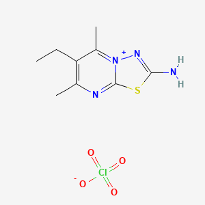 molecular formula C9H13ClN4O4S B3829126 2-amino-6-ethyl-5,7-dimethyl[1,3,4]thiadiazolo[3,2-a]pyrimidin-4-ium perchlorate 