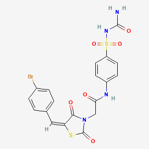 molecular formula C19H15BrN4O6S2 B3829148 N-(4-{[(aminocarbonyl)amino]sulfonyl}phenyl)-2-[5-(4-bromobenzylidene)-2,4-dioxo-1,3-thiazolidin-3-yl]acetamide 