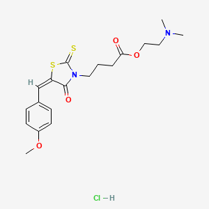 molecular formula C19H25ClN2O4S2 B3829167 2-(dimethylamino)ethyl 4-[5-(4-methoxybenzylidene)-4-oxo-2-thioxo-1,3-thiazolidin-3-yl]butanoate hydrochloride 