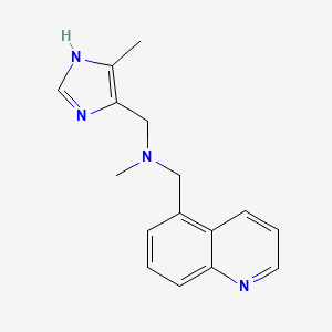 molecular formula C16H18N4 B3829174 N-methyl-1-(4-methyl-1H-imidazol-5-yl)-N-(quinolin-5-ylmethyl)methanamine 