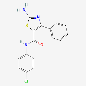 molecular formula C16H12ClN3OS B3829175 2-amino-N-(4-chlorophenyl)-4-phenyl-1,3-thiazole-5-carboxamide 