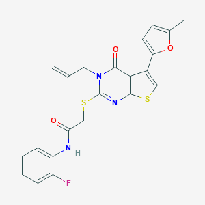 N-(2-fluorophenyl)-2-[5-(5-methylfuran-2-yl)-4-oxo-3-prop-2-enylthieno[2,3-d]pyrimidin-2-yl]sulfanylacetamide