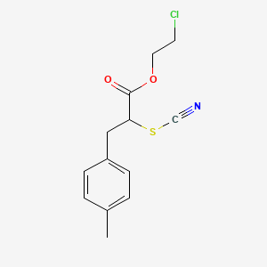 molecular formula C13H14ClNO2S B3829221 2-chloroethyl 3-(4-methylphenyl)-2-thiocyanatopropanoate 