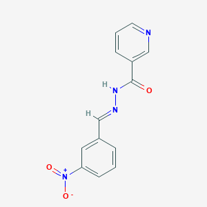 molecular formula C13H10N4O3 B3829236 N'-(3-nitrobenzylidene)nicotinohydrazide 