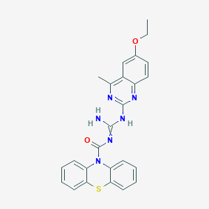molecular formula C25H22N6O2S B382924 N-[amino-[(6-ethoxy-4-methylquinazolin-2-yl)amino]methylidene]phenothiazine-10-carboxamide 