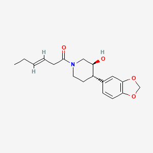 molecular formula C18H23NO4 B3829247 (3S*,4S*)-4-(1,3-benzodioxol-5-yl)-1-[(3E)-hex-3-enoyl]piperidin-3-ol 