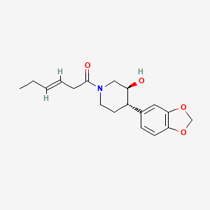 (3S*,4S*)-4-(1,3-benzodioxol-5-yl)-1-[(3E)-hex-3-enoyl]piperidin-3-ol