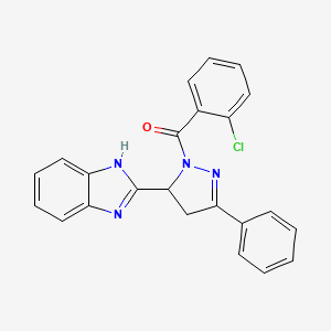 molecular formula C23H17ClN4O B3829280 2-[1-(2-chlorobenzoyl)-3-phenyl-4,5-dihydro-1H-pyrazol-5-yl]-1H-benzimidazole 