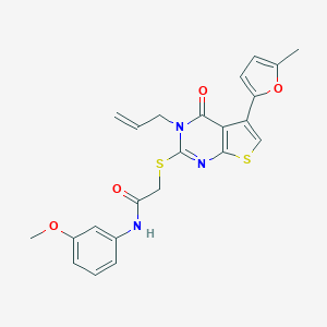 N-(3-methoxyphenyl)-2-[5-(5-methylfuran-2-yl)-4-oxo-3-prop-2-enylthieno[2,3-d]pyrimidin-2-yl]sulfanylacetamide
