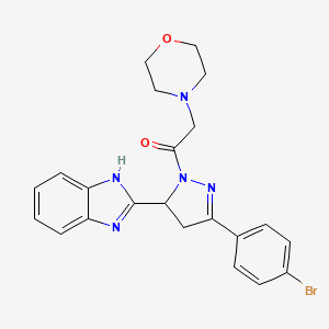 molecular formula C22H22BrN5O2 B3829292 2-[3-(4-bromophenyl)-1-(4-morpholinylacetyl)-4,5-dihydro-1H-pyrazol-5-yl]-1H-benzimidazole 