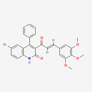 molecular formula C27H22BrNO5 B3829295 6-bromo-4-phenyl-3-[3-(3,4,5-trimethoxyphenyl)acryloyl]-2(1H)-quinolinone CAS No. 5219-15-8