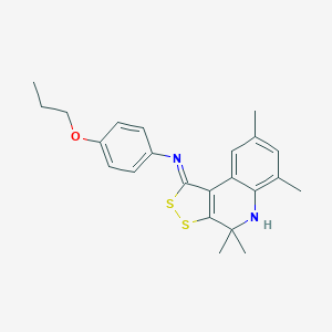 molecular formula C23H26N2OS2 B382932 4-propoxy-N-[(1Z)-4,4,6,8-tetramethyl-4,5-dihydro-1H-[1,2]dithiolo[3,4-c]quinolin-1-ylidene]aniline 