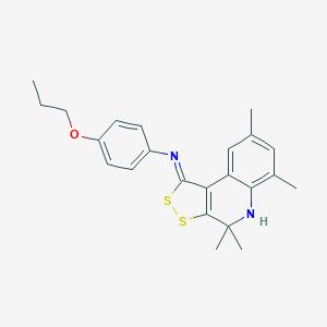 4-propoxy-N-[(1Z)-4,4,6,8-tetramethyl-4,5-dihydro-1H-[1,2]dithiolo[3,4-c]quinolin-1-ylidene]aniline