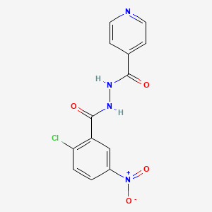 molecular formula C13H9ClN4O4 B3829329 N'-(2-chloro-5-nitrobenzoyl)isonicotinohydrazide 