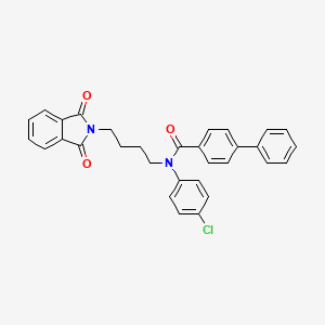molecular formula C31H25ClN2O3 B3829330 N-(4-chlorophenyl)-N-[4-(1,3-dioxo-1,3-dihydro-2H-isoindol-2-yl)butyl]-4-biphenylcarboxamide 
