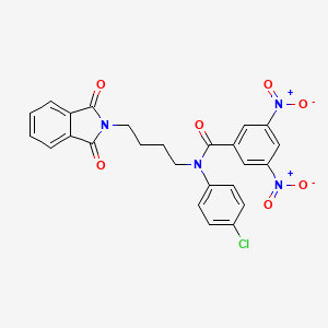 molecular formula C25H19ClN4O7 B3829338 N-(4-chlorophenyl)-N-[4-(1,3-dioxo-1,3-dihydro-2H-isoindol-2-yl)butyl]-3,5-dinitrobenzamide 