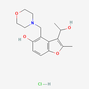 molecular formula C16H22ClNO4 B3829354 3-(1-hydroxyethyl)-2-methyl-4-(4-morpholinylmethyl)-1-benzofuran-5-ol hydrochloride 