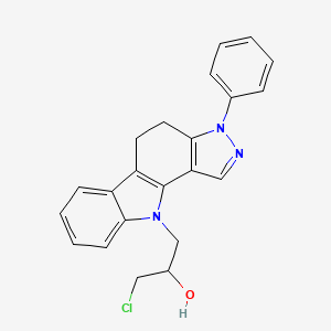 molecular formula C22H20ClN3O B3829367 1-chloro-3-(3-phenyl-4,5-dihydropyrazolo[4,3-a]carbazol-10(3H)-yl)-2-propanol 