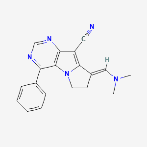 molecular formula C19H17N5 B3829388 8-[(dimethylamino)methylene]-4-phenyl-7,8-dihydro-6H-pyrimido[4,5-b]pyrrolizine-9-carbonitrile 
