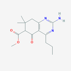 molecular formula C15H21N3O3 B3829392 methyl 2-amino-7,7-dimethyl-5-oxo-4-propyl-5,6,7,8-tetrahydro-6-quinazolinecarboxylate 